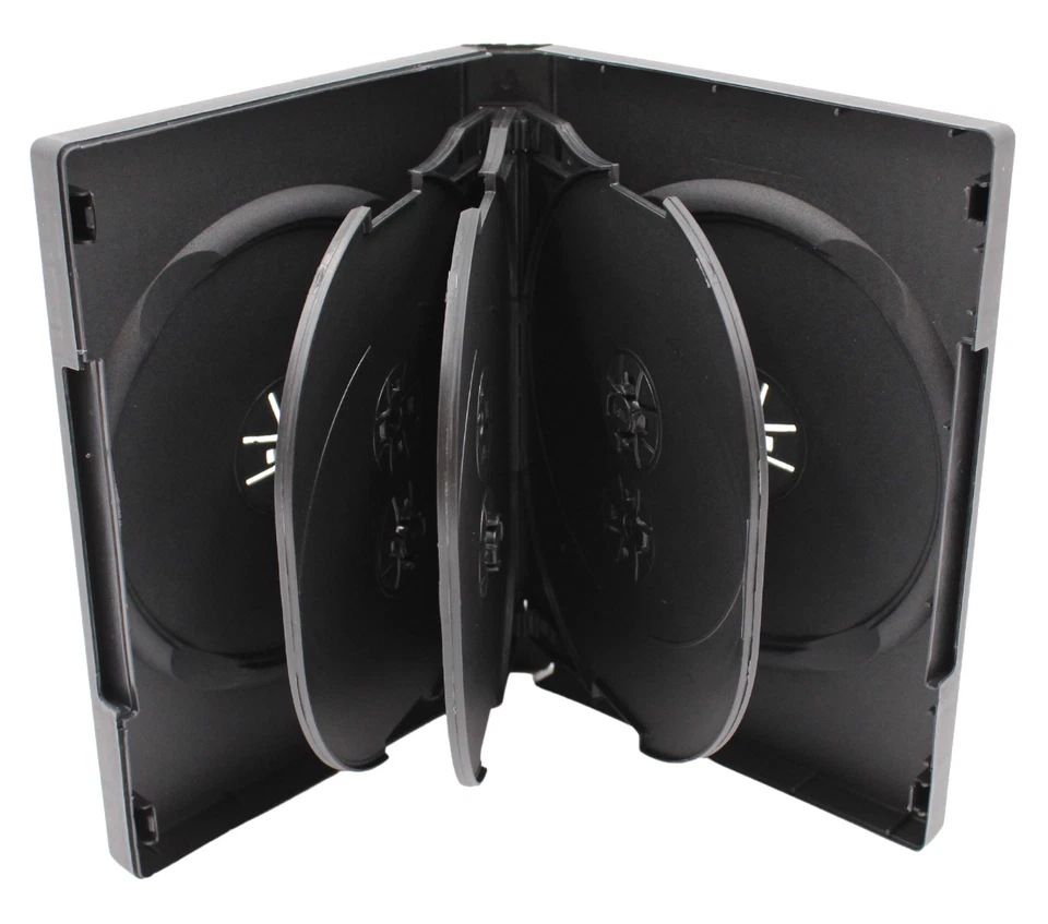 New Standard DVD Premium Black 8-Disc 27mm Replacement Movie Storage Shell Case Foto 1 de 4