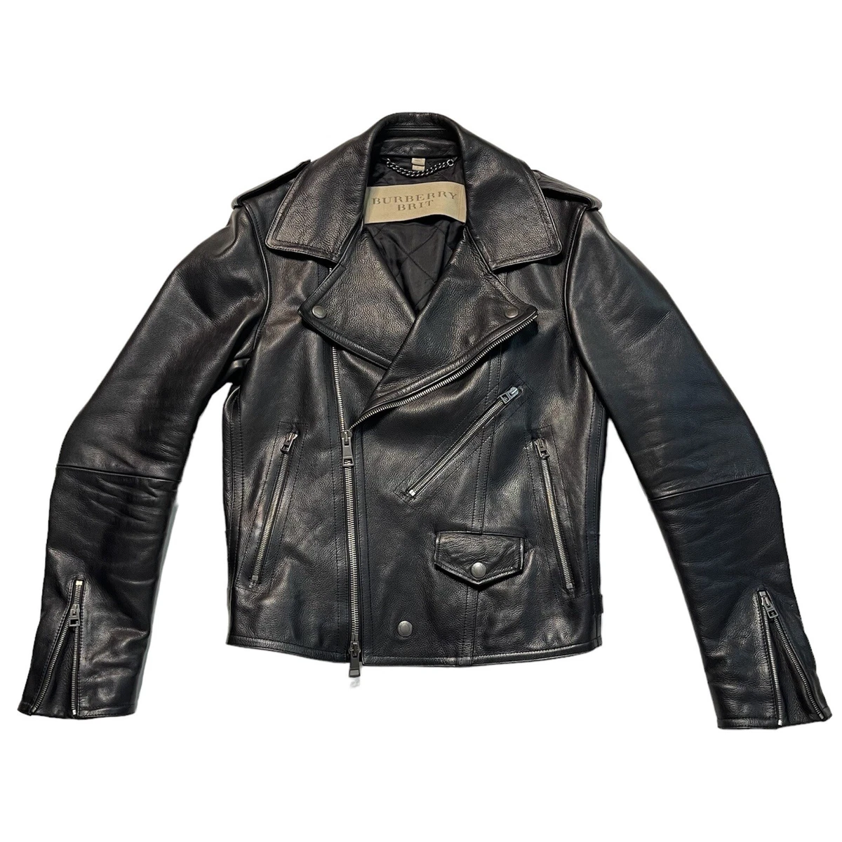 Burberry Leather Outer Shell Black Coats, Jackets & Vests for Men