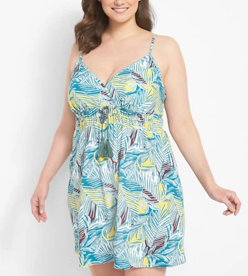 Cacique Lane Bryant Multicolor Printed Chemise Babydoll Sz 26/28 - Image 1 of 2