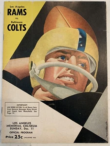Original 1960 Los Angeles Rams Vs Baltimore Colts Football Program (B200) - Picture 1 of 6