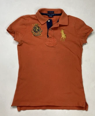 Polo Ralph Lauren Rugby The Skinny Polo Mujer Pequeño Naranja Big Pony 2 Foto 1 de 4