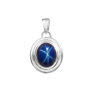 Colgante de compromiso de zafiro estrella azul colgante de plata de ley 925 - Imagen 1 de 6