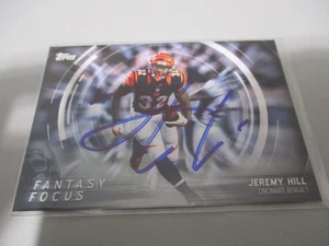 JEREMY HILL 2015 TOPPS FANTASY FOCUS NFL SIGNED CARD IP BENGALS RB - Picture 1 of 1