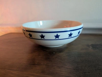 Raro Homer Laughlin Fishs Eddy Manhattan Blue Star 8,5" tazón para servir pasta Foto 1 de 4