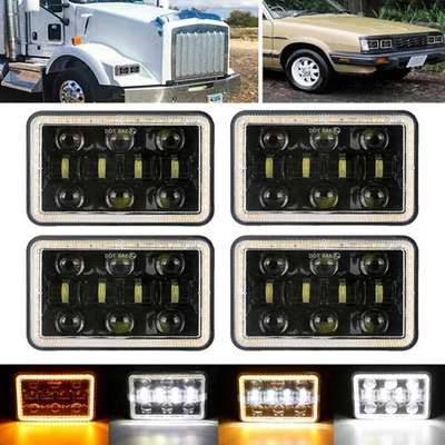 Faro LED 4x6" DRL alto/bajo sellado para Peterbilt 1982-2007 378 379 359 Kenworth Foto 1 de 4