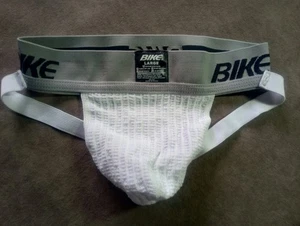 BIKE Vintage Youth Large Fits 28" 30" 32" Organic White Jock Stratp Underwear - Picture 1 of 7