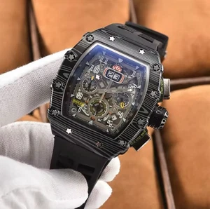 Orologio Richard Fashion Style Rapper Mille Colorful Deal Skeleton Black - Foto 1 di 2