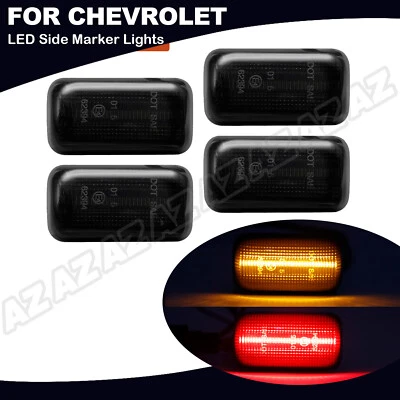4X Smoked Front Rear LED Side Marker Light For Chevy Silverado Sierra 3500 2015- - Image 1 of 4