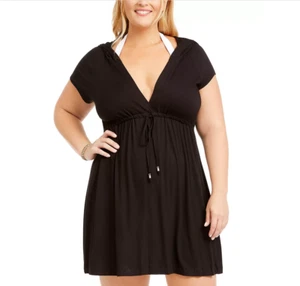 DOTTI Resort Solids Hoodie Swim Cover-up Black Size 3XL - Picture 1 of 1