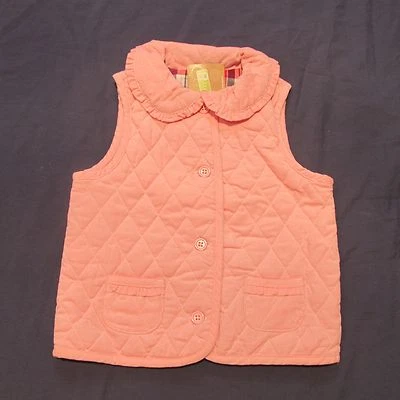NWT Girl 's Crazy 8 by Gymboree Quilted Vest Top 4 5 yrs Pink Ruffle Collar Warm - Image 1 of 4