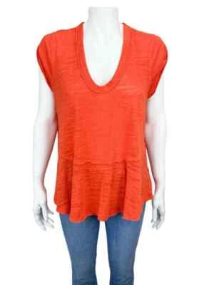 Top túnica jersey naranja We the Free para mujer tejido calado talla S Foto 1 de 4
