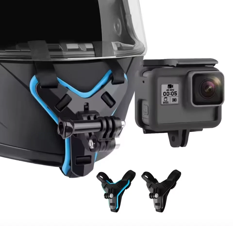 ✅ SUPPORTO MENTO ATTACCO GOPRO HERO ATTACCO CASCO MOTO BICI ACTION CAM✅ - Immagine 1 di 4