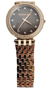 Michael Kors MK-3217 Quartz Women's Crystal Watch Rose Gold Tone Pre-Owned - Picture 1 of 10