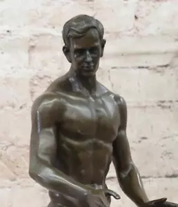CULTURISTA BRONCE PURO ESCULTURA MÚSCULO INTERÉS GAY ARTE MODERNO ABSTRACTO DESNUDO - Imagen 1 de 5