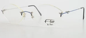 FLAIR Damen Brille Jet Set 652 Col 470 135 Randlos Blau Schwarz Silber Germany - Bild 1 von 17