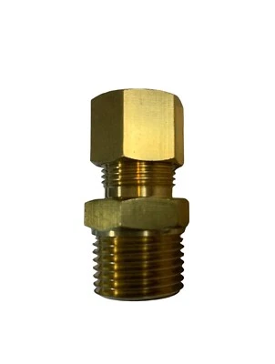 Connector Union 1/4" Compression Tube X 3/8" NPT Size Plumbing Adapter Fitting - Image 1 of 2