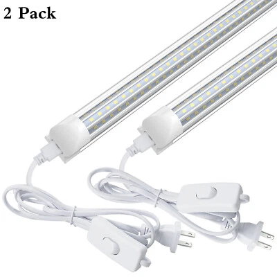 T8 2FT LED Tube Lights 28W Garage Workbench LED Shop Light Fixtures 5000K 2 Pack - Image 1 of 4