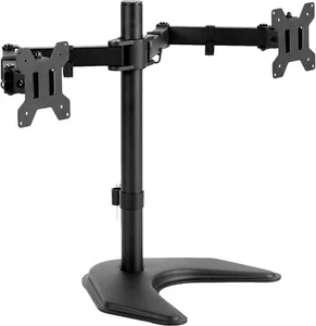 VIVO Dual Led LCD Monitor Free-Standing Desk Stand for 2 Screens Up to 27 Inches - Picture 1 of 9
