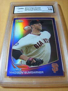 MADISON BUMGARNER S.F. GIGANTES 2013 TOPPS REFRACTOR CROMO PÚRPURA # 37 GRADO 10 - Imagen 1 de 1