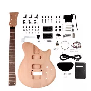 DIY Electric Guitar Beginner Kit Mahogany Body Maple Neck Rosewood Fingerboard - Picture 1 of 8