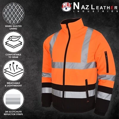 High Viz Warm All weather Breathable/Insulating Effect waterproof Safety Jacket  - Image 1 of 4