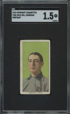 1909 T206 WILD BILL DONOVAN FAIR PIEDMONT 350 PORTRAIT SGC 1.5 DETROIT TIGERS