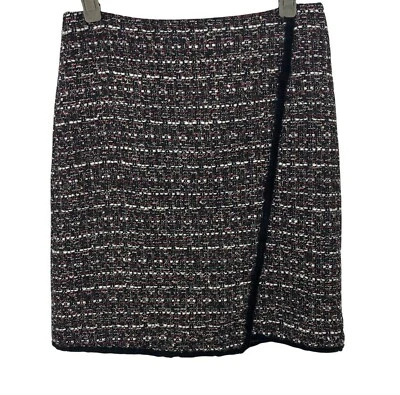 Falda lápiz loft para mujer talla 0 lentejuelas metálicas tweed imitación envoltura negocios carrera Foto 1 de 4