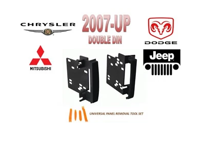 AI 2007-UP CHRYSLER DODGE JEEP MITSUBISHI DOUBLE DIN INSTALL DASH KIT, Juego de herramientas Foto 1 de 2