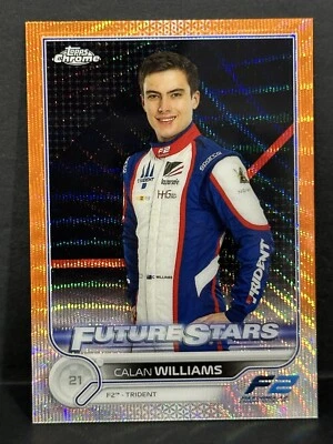 2022 Topps Chrome Formula 1 F1 Future Stars F2 Calan Williams Orange Wave /25 - Image 1 of 4