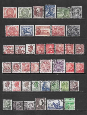 ¡LOTE DE UNA PÁGINA AUSTRALIANA!   VARIOS NÚMEROS USADOS 1927 A 1953 Foto 1 de 2