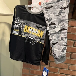 DC Comics Batman Boys 2pc Pajama Set Size M 8 - Camo Jogger NWT - Picture 1 of 6