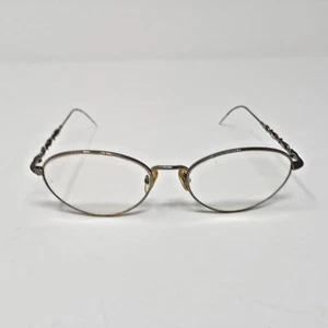 Vintage Metal Eyeglasses Frames ONLY Silver Oval Braid Twist Rope - Picture 1 of 14
