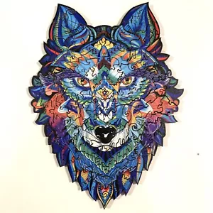 Magnifico Lupo Puzzle in Legno 105 Pezzi - Puzzle in Legno per Adulti - Taglia A5 - Foto 1 di 6