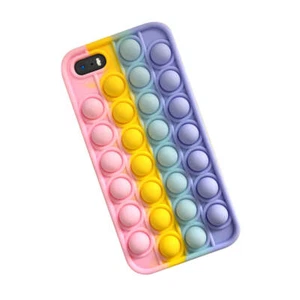 Pop Case for iPhone SE (2016-2019) 5 5s, Fidget Bubble It Cover Stress Rainbow - Picture 1 of 6