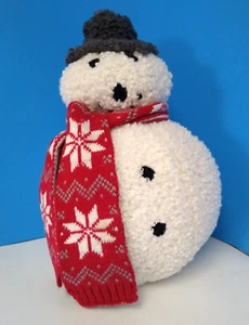 Pottery Barn Cozy ARCHIE Snowman Shaped Pillow Christmas Holiday NEW - Picture 1 of 7