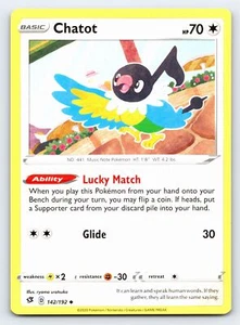 Chatot 142/192 Uncommon Rebel Clash Pokemon Card - NM Near Mint - Bild 1 von 5
