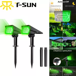 2 Stück Grün Gartenstrahler Solar Solarstrahler für außen Garten Gartenleuchte - Bild 1 von 12