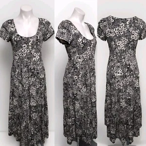 Maeve Anthropologie Catalina Black Floral Tiered Maxi Dress Small NWT MSRP $138 - Picture 1 of 17