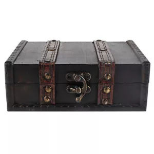 Wooden Storage Box Jewelry Organizer Display Box Ornaments With Lock(Gray) ▷ FER - Picture 1 of 10