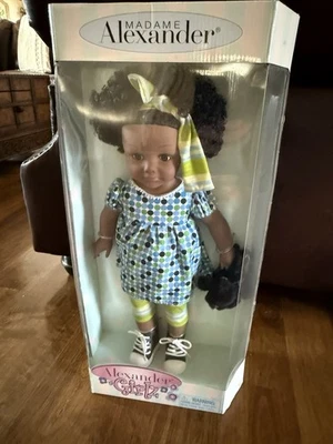 NEW! Madame Alexander African American 18" Doll With Blue And Green Clothes Rare - Image 1 of 4