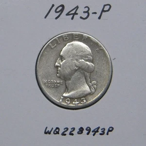 1943-P Cuarto Washington, moneda 90% plata - Imagen 1 de 2