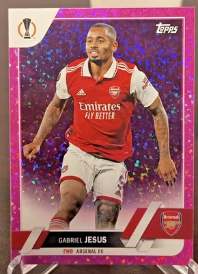 2022-23 TOPPS UEFA CLUB COMPETITIONS GABRIEL JESUS PINK SPARKLE PARALLEL #38!!! - Image 1 of 2