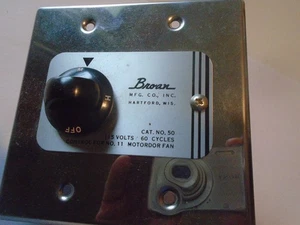 Broan No-11 Motordor Fan Speed Control made in usa cat. no. 50 115 volts 3 speed - Picture 1 of 9