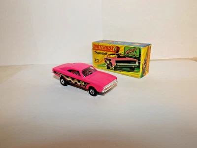 MATCHBOX S/F NO. 70-B DODGE DRAGSTER PINK BODY, BLACK BASE - Image 1 of 4