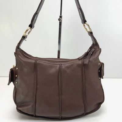 A.N.A из натуральной мягкой кожи Hobo сумка большой золотой пряжки запонки через плечо сумочка коричневый - Изображение 1 из 4