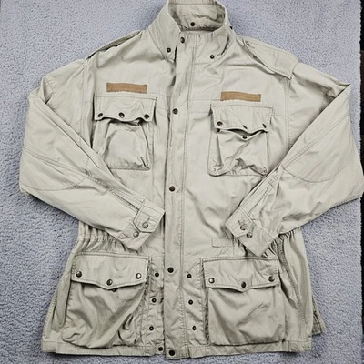 Jaqueta masculina vintage Willis & Geiger XL campo bronzeado safári anos 90 militar arbusto popeline - Imagem 1 de 4