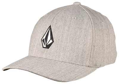 Volcom Full Stone Heather Flexfit 帽子 - 灰色复古 - 全新 — 第 1/2 张图片