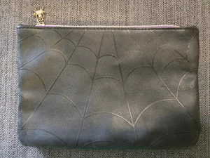 IPSY Black Spider Web Makeup Glam Bag Pouch 2022 Halloween October - Picture 1 of 2