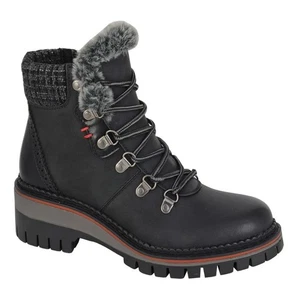 Cipriata memory foam zip & D Ring hiker style ankle boots Style 725 C Black  New - Picture 1 of 3