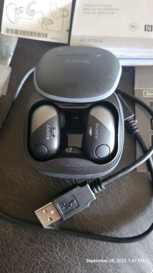 Sony WF-SP700N Wireless In-Ear Headphone - Black - Image 1 of 4